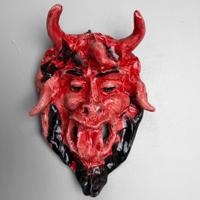 Rood Keramieken Apotropaïsch Masker, Gennaro Condurso, Italië