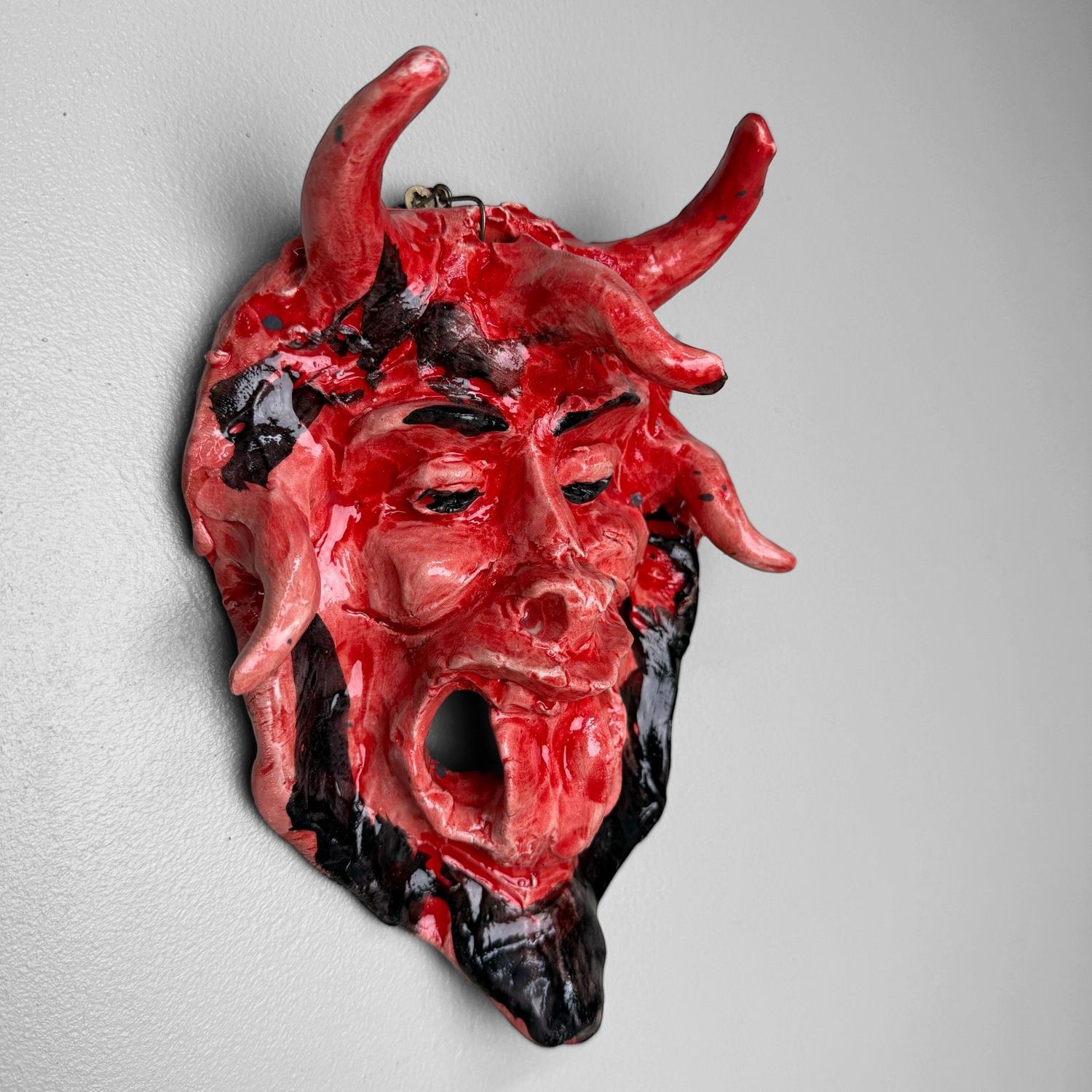 Rood Keramieken Apotropaïsch Masker, Gennaro Condurso, Italië