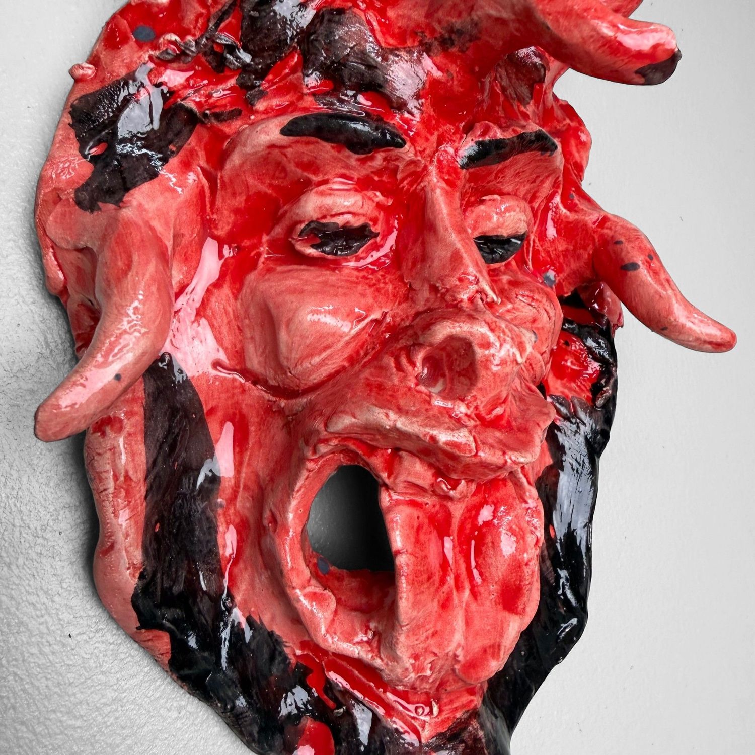 Rood Keramieken Apotropaïsch Masker, Gennaro Condurso, Italië