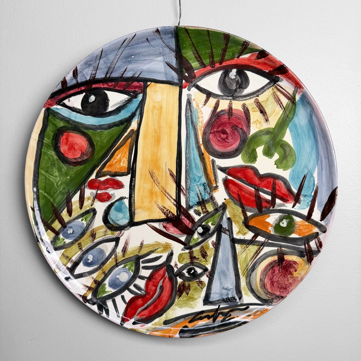 Unique Ceramic Wall Plate, Gennaro Condurso, Seminara, Italy