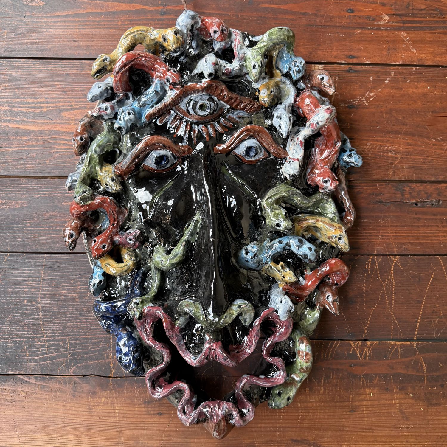 Monumental Apotropaic Mask, Cyclops Medusa, Gennaro Condurso, Italy