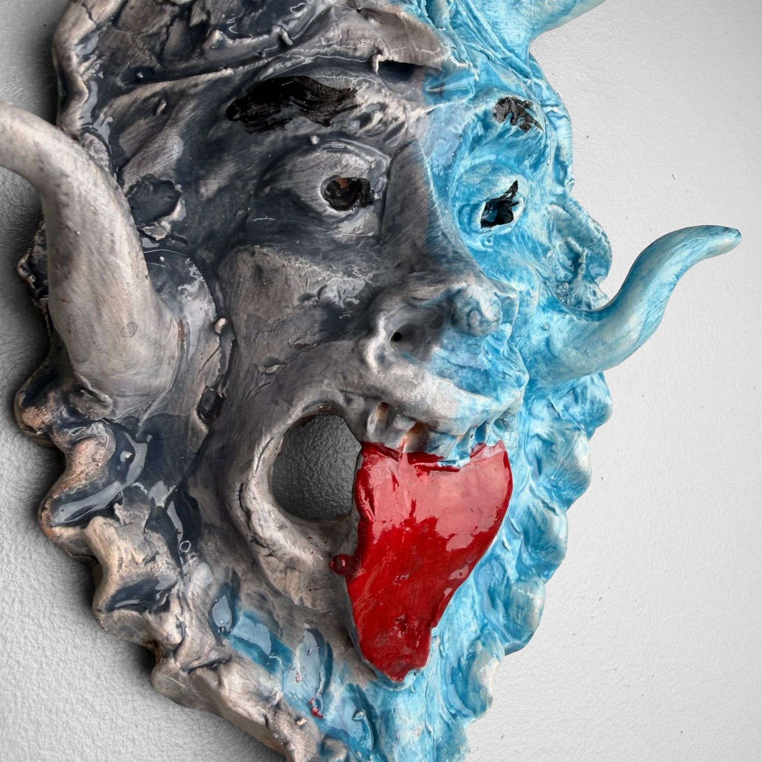 Uniek Keramieken Apotropaïsch Masker, Gennaro Condurso, Italy