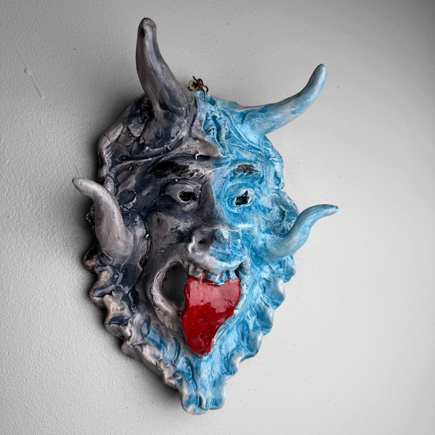Uniek Keramieken Apotropaïsch Masker, Gennaro Condurso, Italy