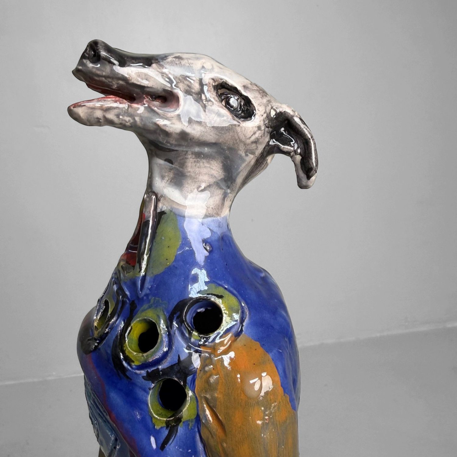 Sculptural Ceramic Mythical Jackal, Gennaro Condurso, Italy
