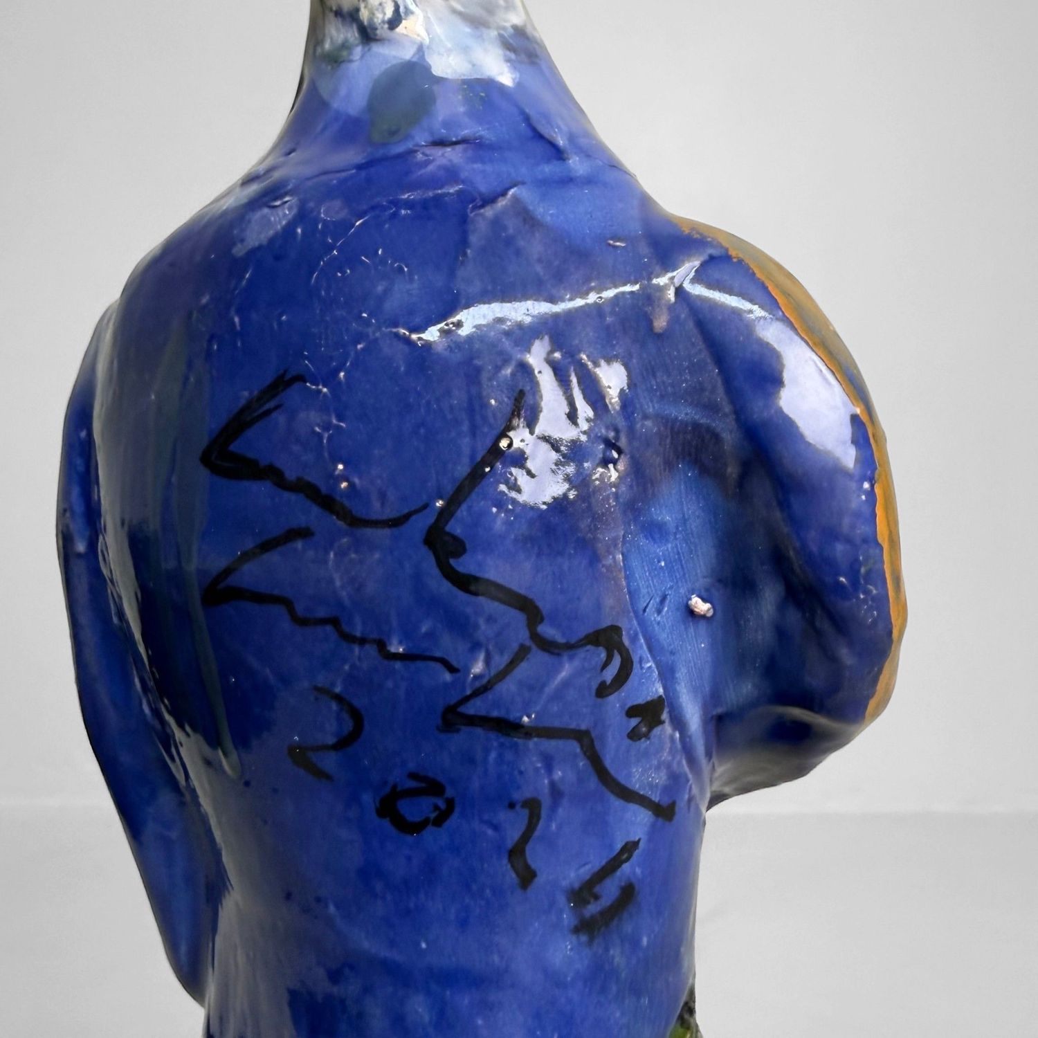 Sculptural Ceramic Mythical Jackal, Gennaro Condurso, Italy
