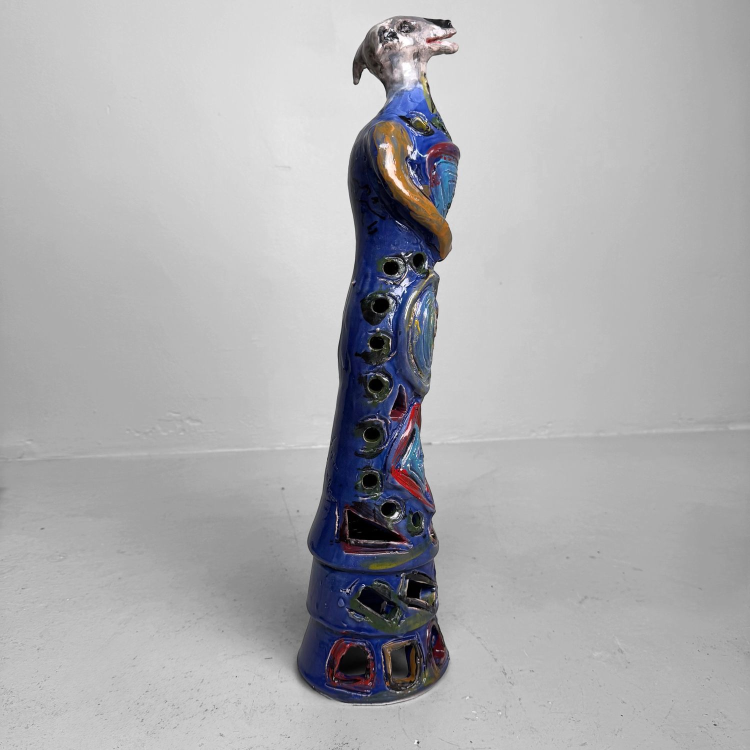 Sculptural Ceramic Mythical Jackal, Gennaro Condurso, Italy