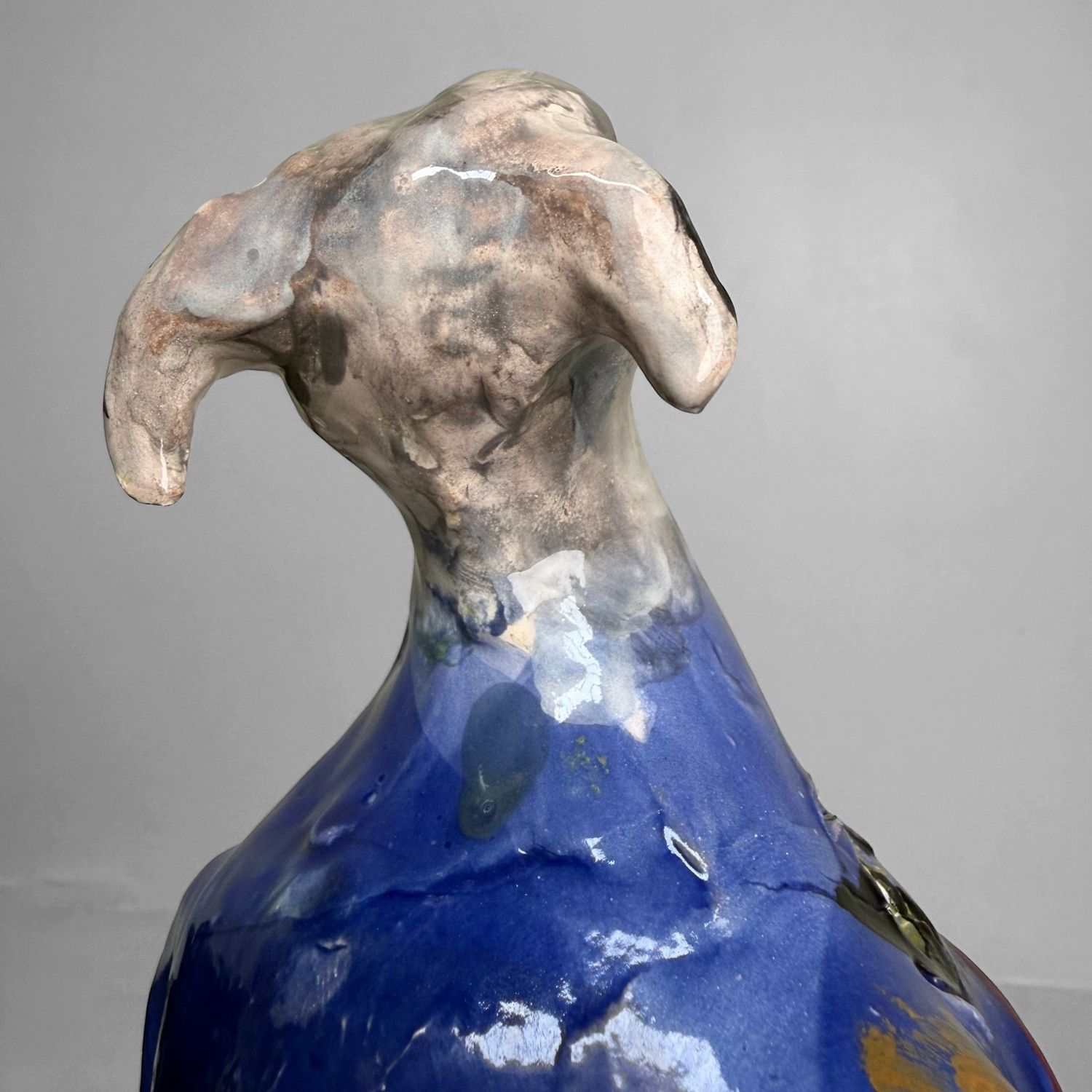 Sculptural Ceramic Mythical Jackal, Gennaro Condurso, Italy
