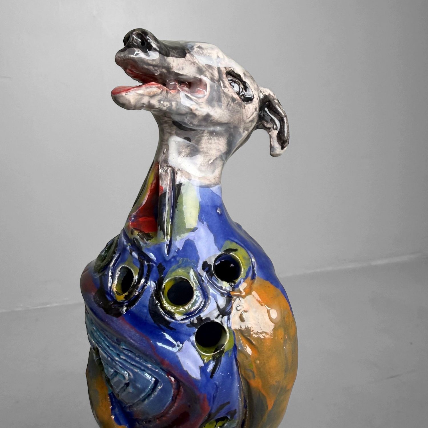 Sculptural Ceramic Mythical Jackal, Gennaro Condurso, Italy