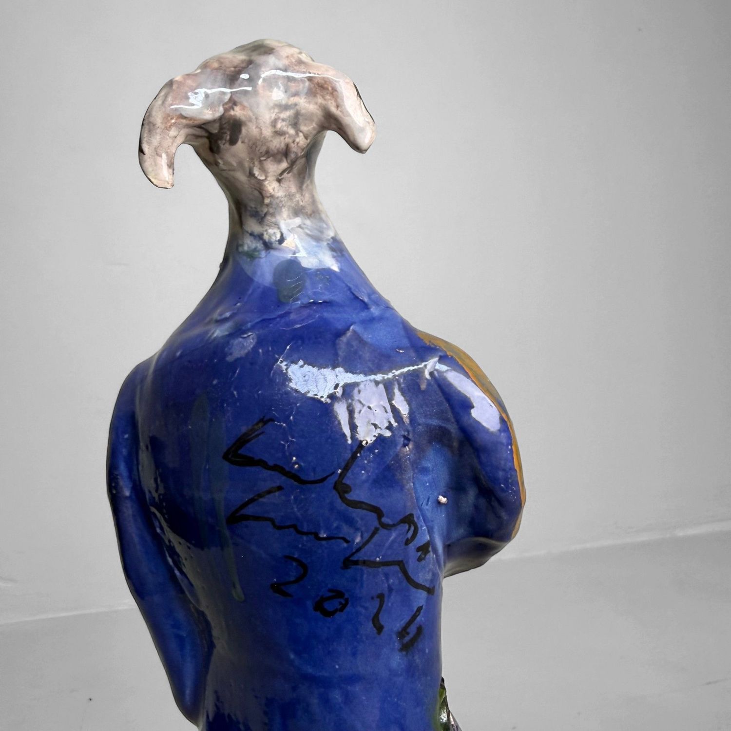 Sculptural Ceramic Mythical Jackal, Gennaro Condurso, Italy
