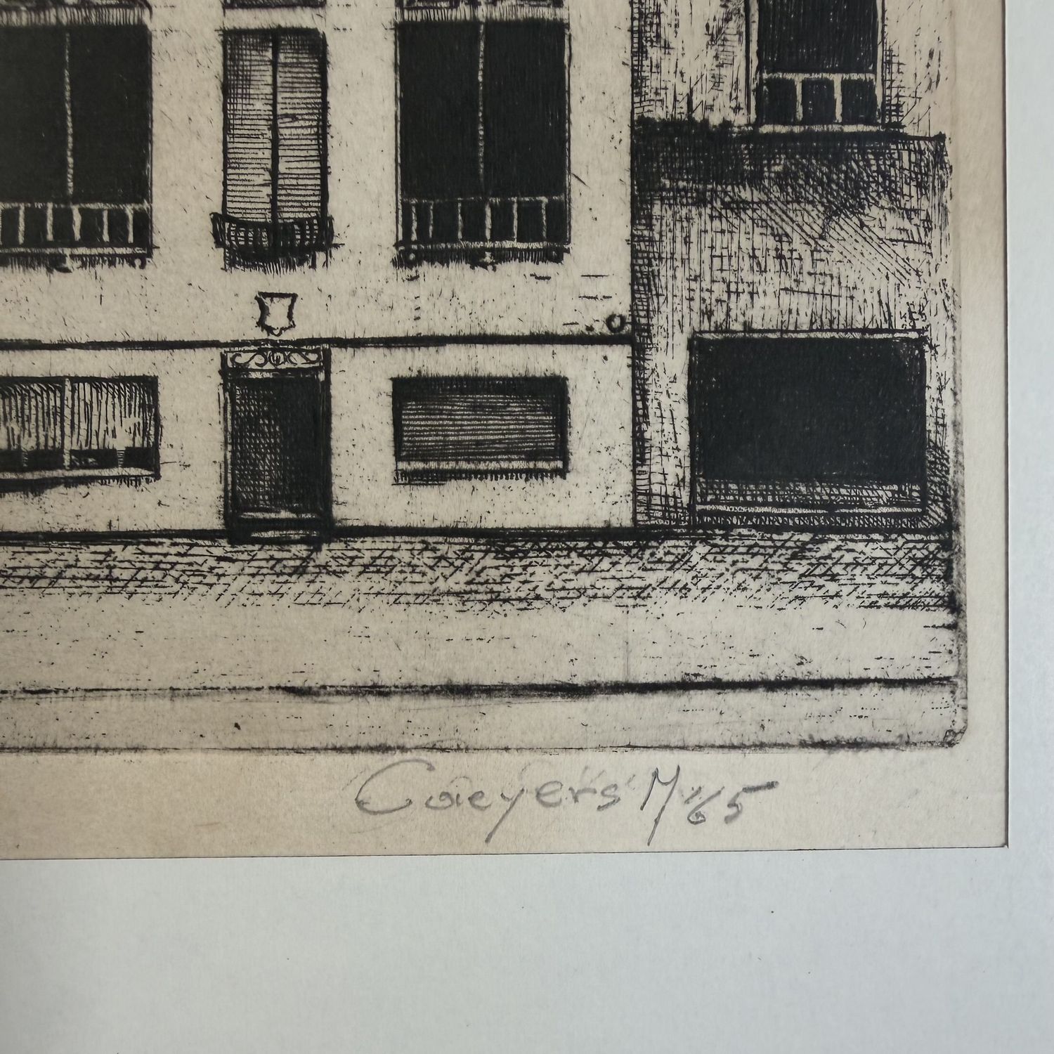 Framed Etching “Hoekje in Parijs”, Caeyers M., 1965