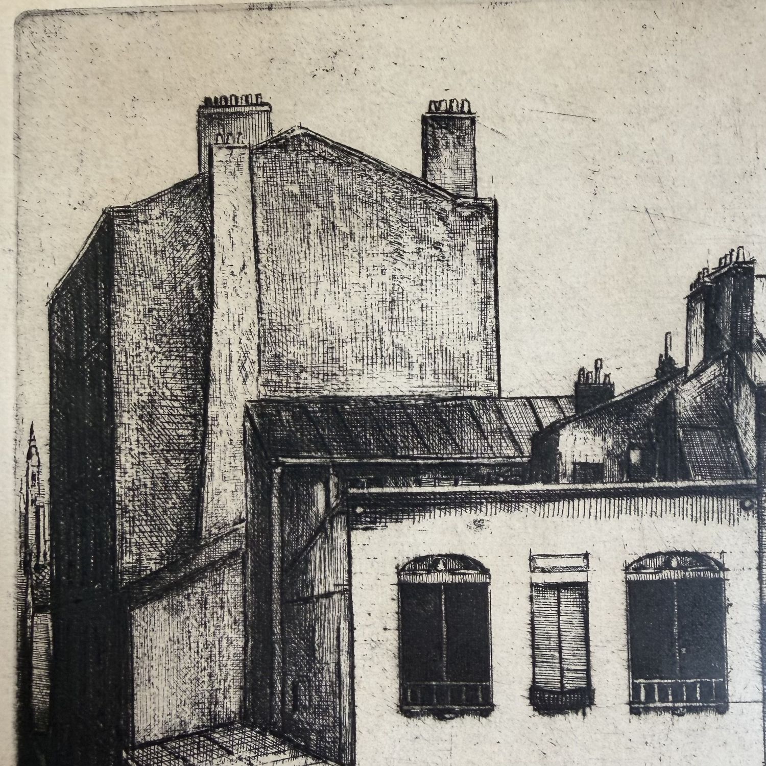Framed Etching “Hoekje in Parijs”, Caeyers M., 1965