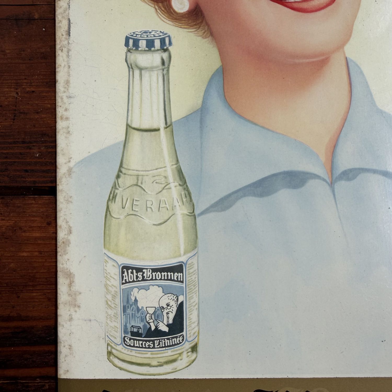 Authentiek Metalen Reclamebord Abts Monopole, België, 1953