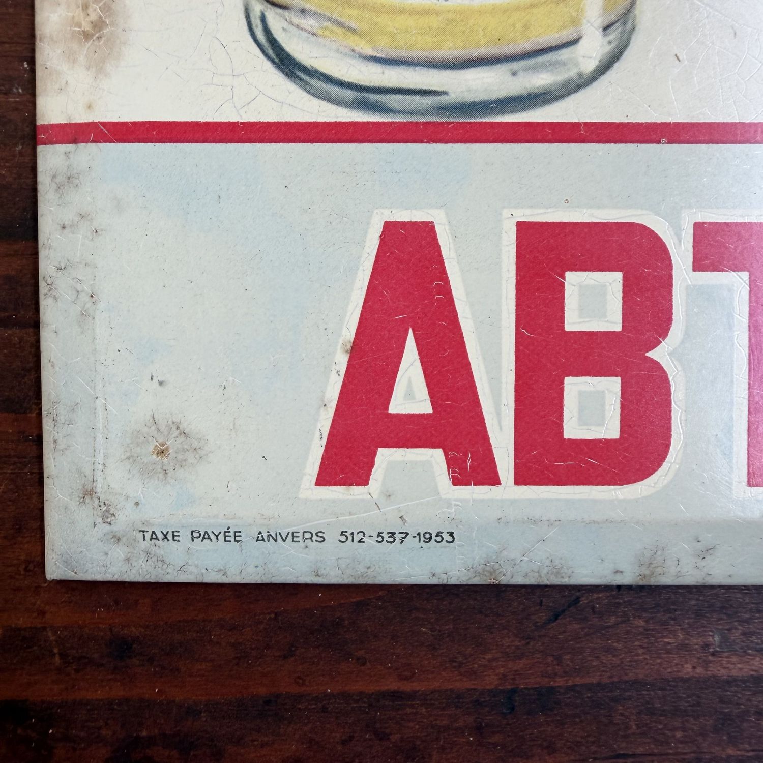 Authentic Metal Abts Orana Advertising Sign, Belgium, 1953 Authentic Metal Abts Orana Advertising Sign, Belgium, 1953