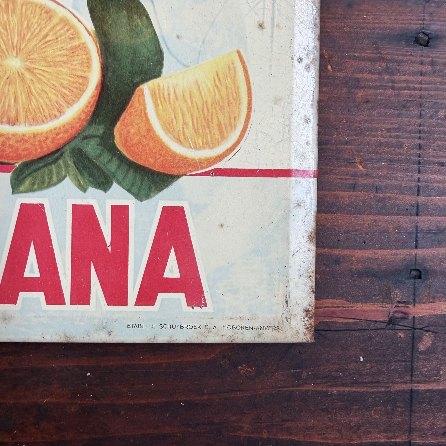 Authentic Metal Abts Orana Advertising Sign, Belgium, 1953 Authentic Metal Abts Orana Advertising Sign, Belgium, 1953