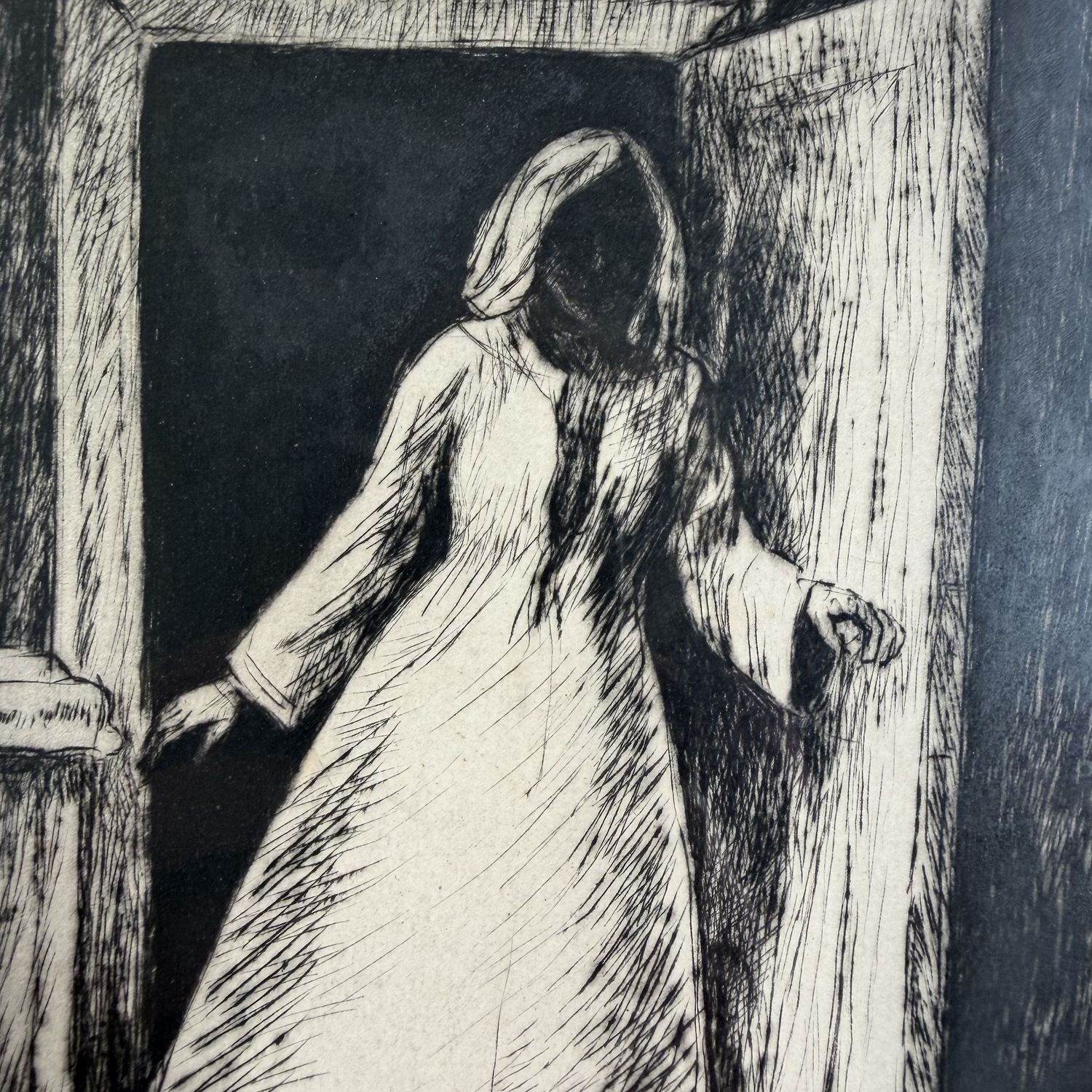 Börje Sandelin – Kvinna i Dörr / Woman in the Doorway, Ets, jaren 1950