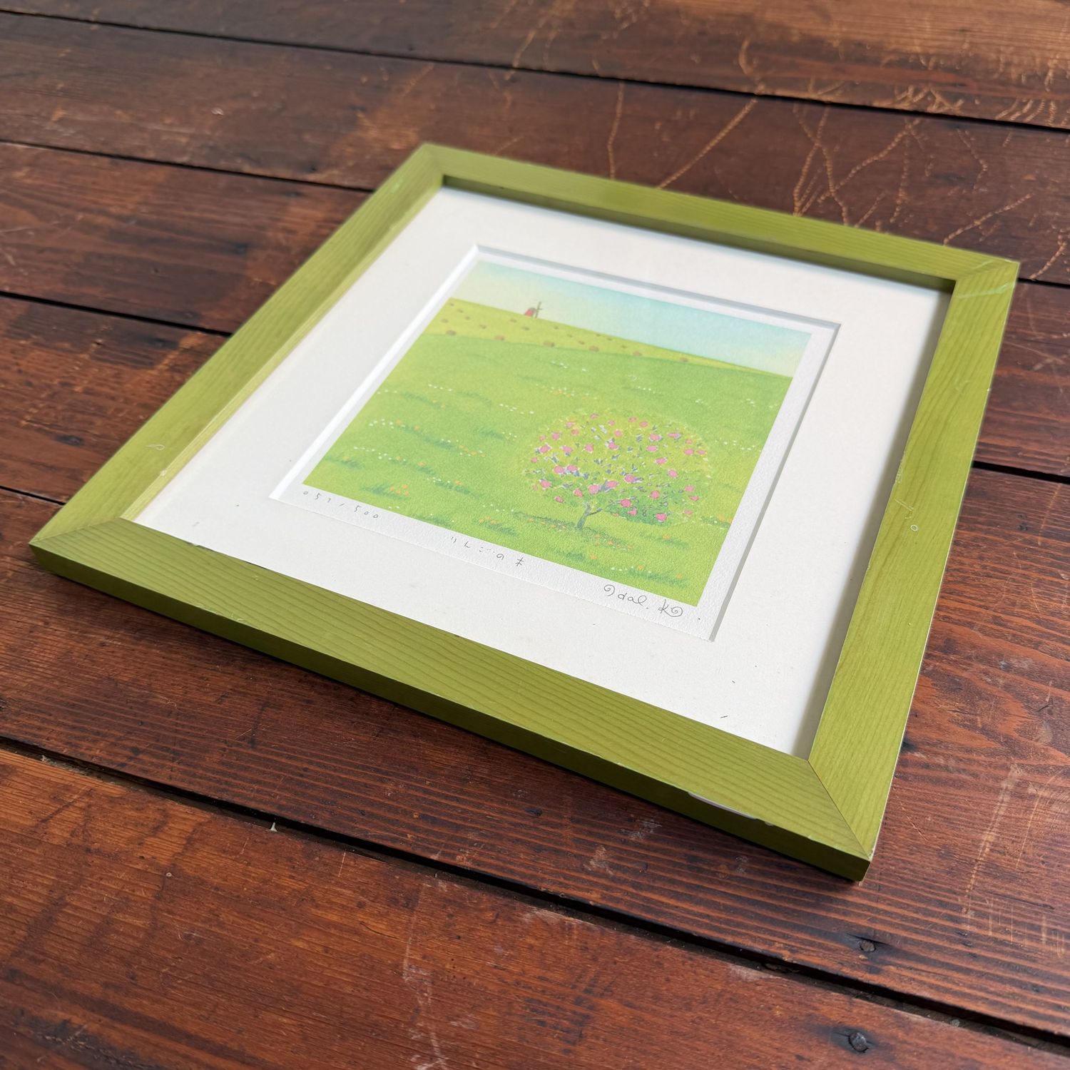 Framed Harumi Kurinoki “Apple Tree”, Limited Giclée Print, c. 2000