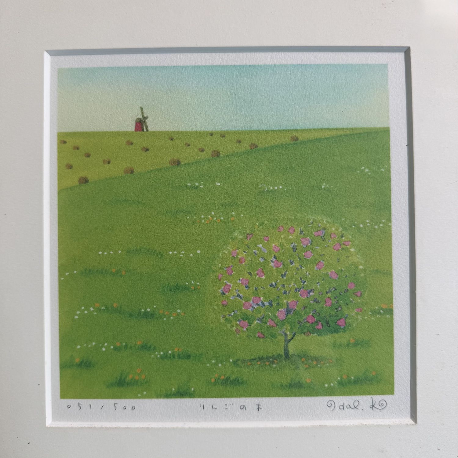 Framed Harumi Kurinoki “Apple Tree”, Limited Giclée Print, c. 2000