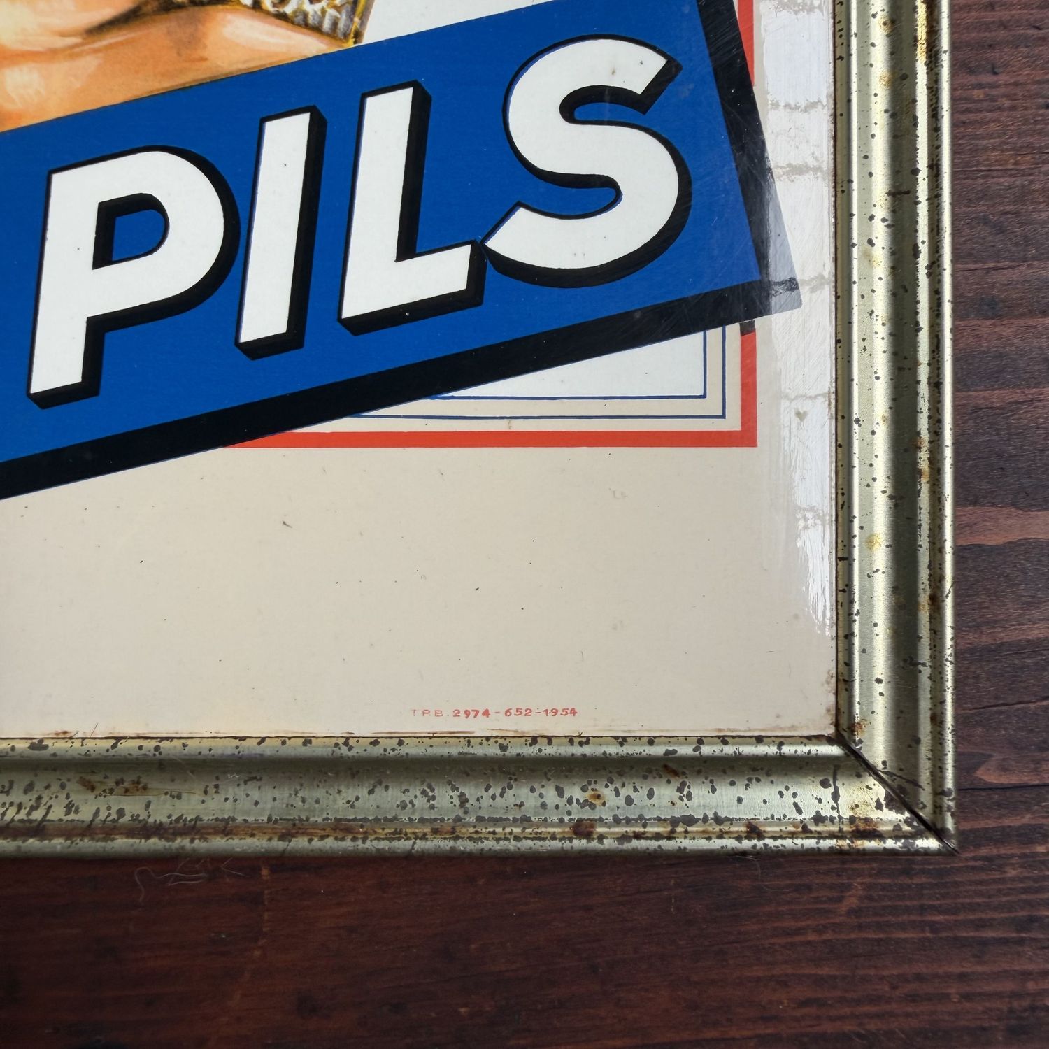 Vintage Glacoïde Reclamebord Mena Pils, België, 1954
