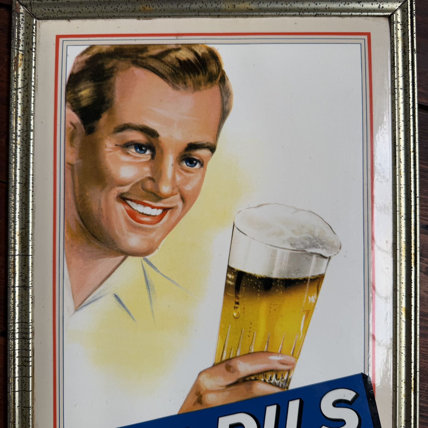 Vintage Glacoide Advertising Sign for Mena Pils, Belgium, 1954