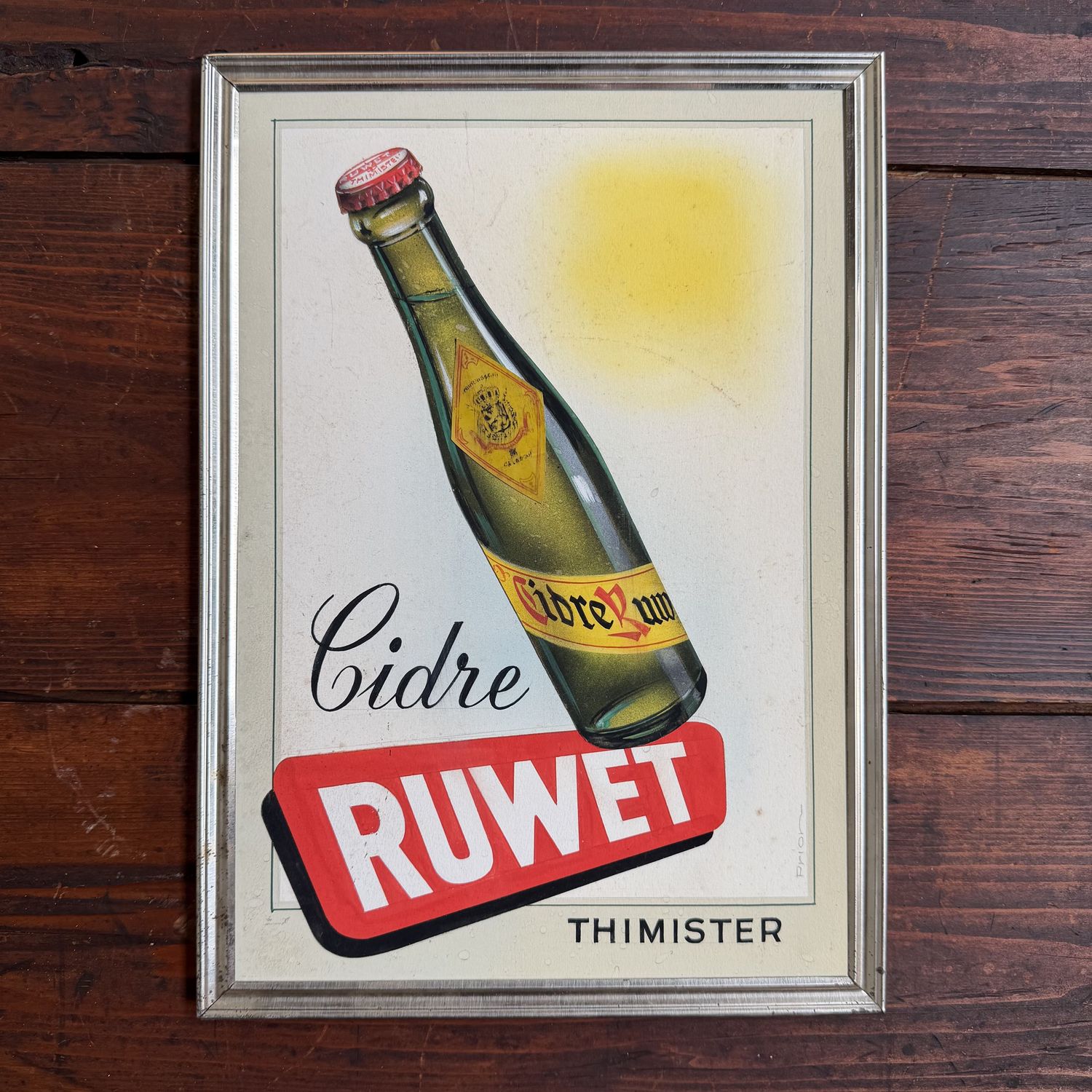 Original Advertising Maquette for Cidre Ruwet, Thimister, c. 1950s