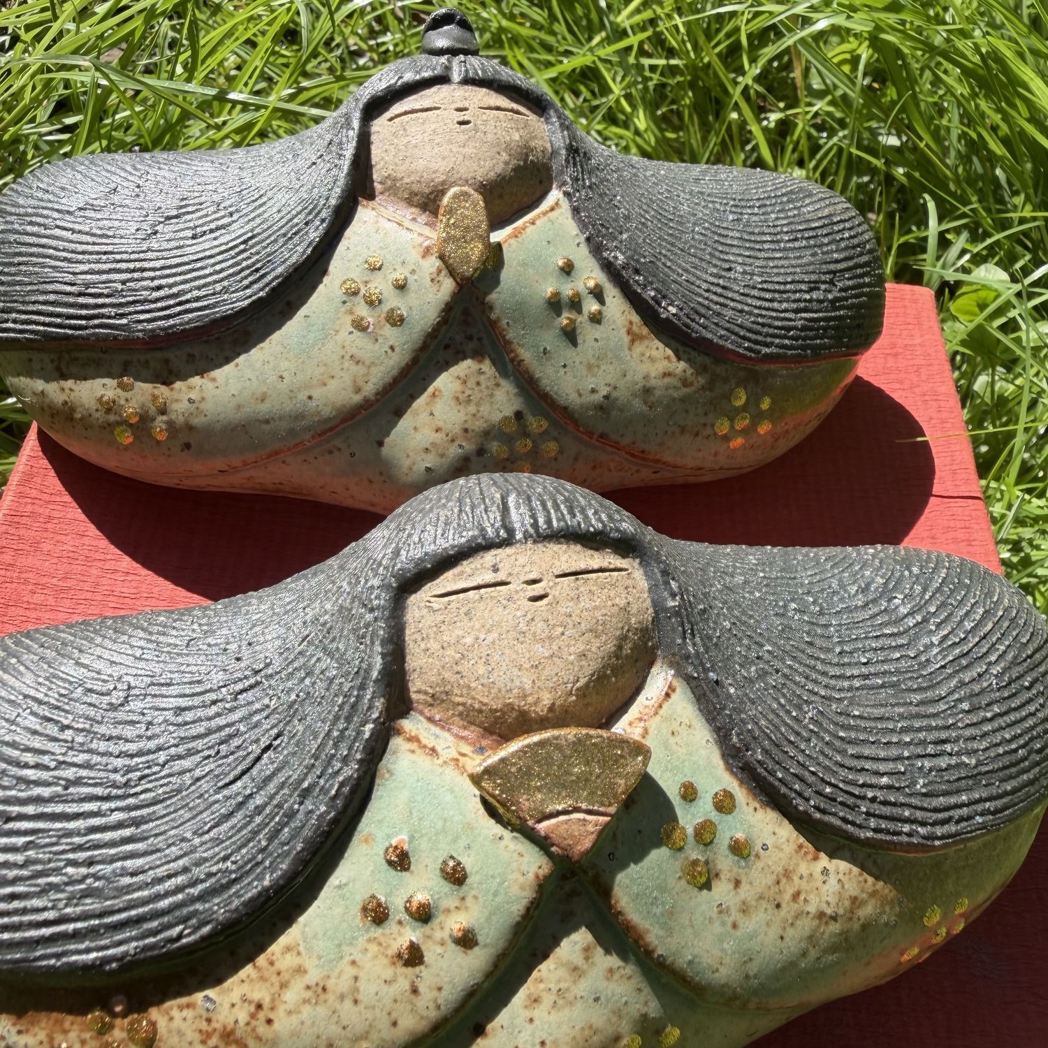 Zeldzame Set Keramische Hina-figuren, Japan, ca. 1970–1980