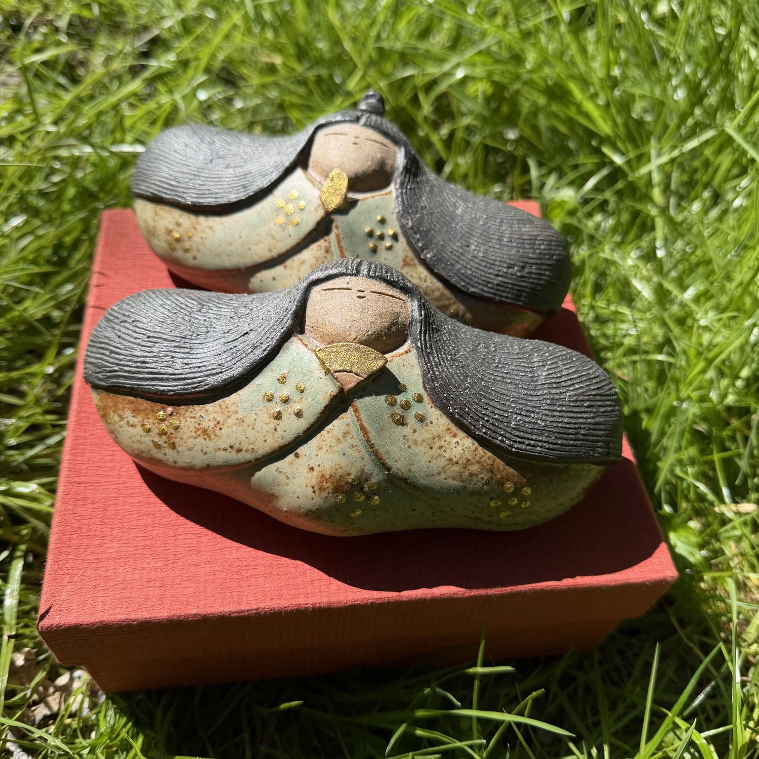 Zeldzame Set Keramische Hina-figuren, Japan, ca. 1970–1980