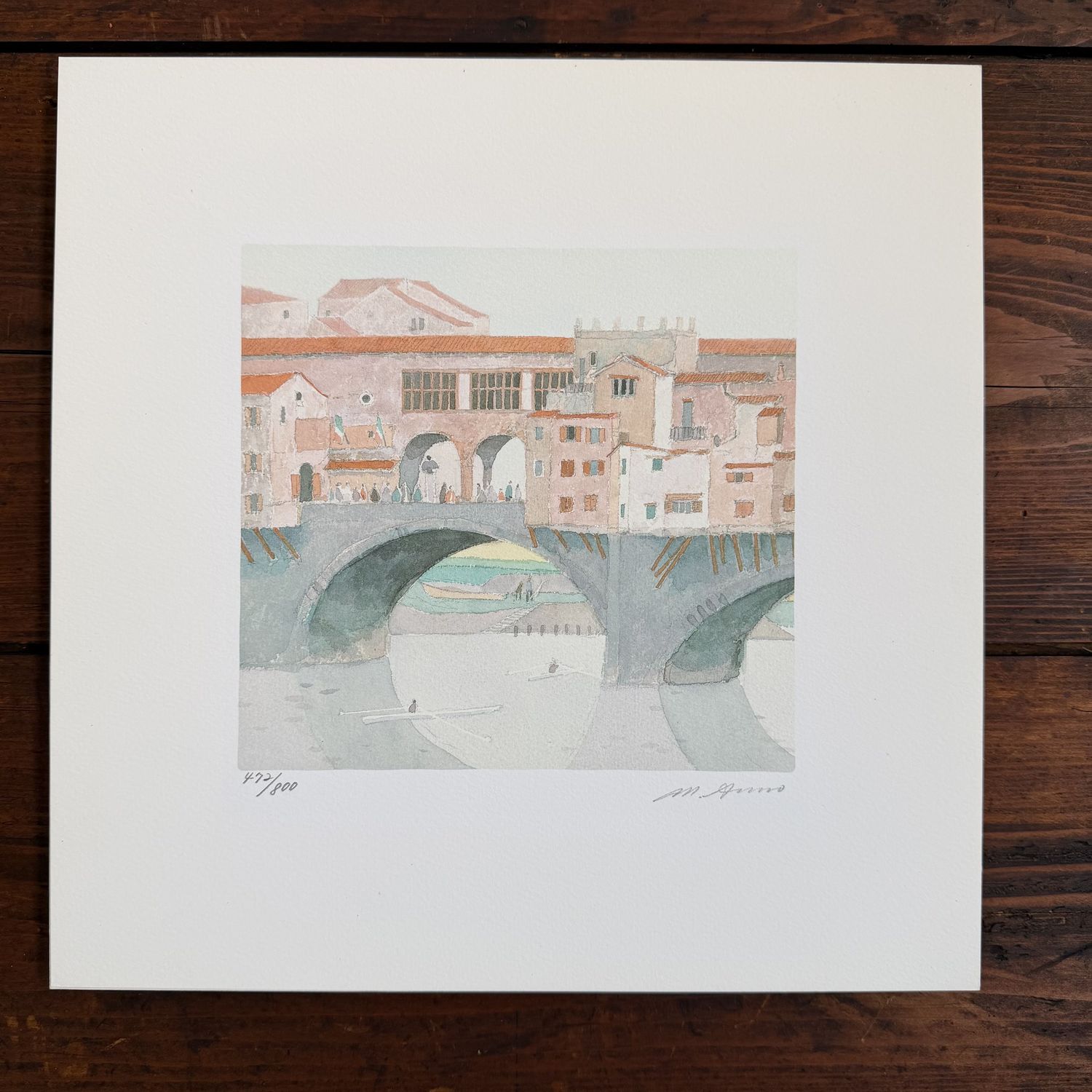 Mitsumasa Anno, Ponte Vecchio, Limited Giclée Print, 1990–2000