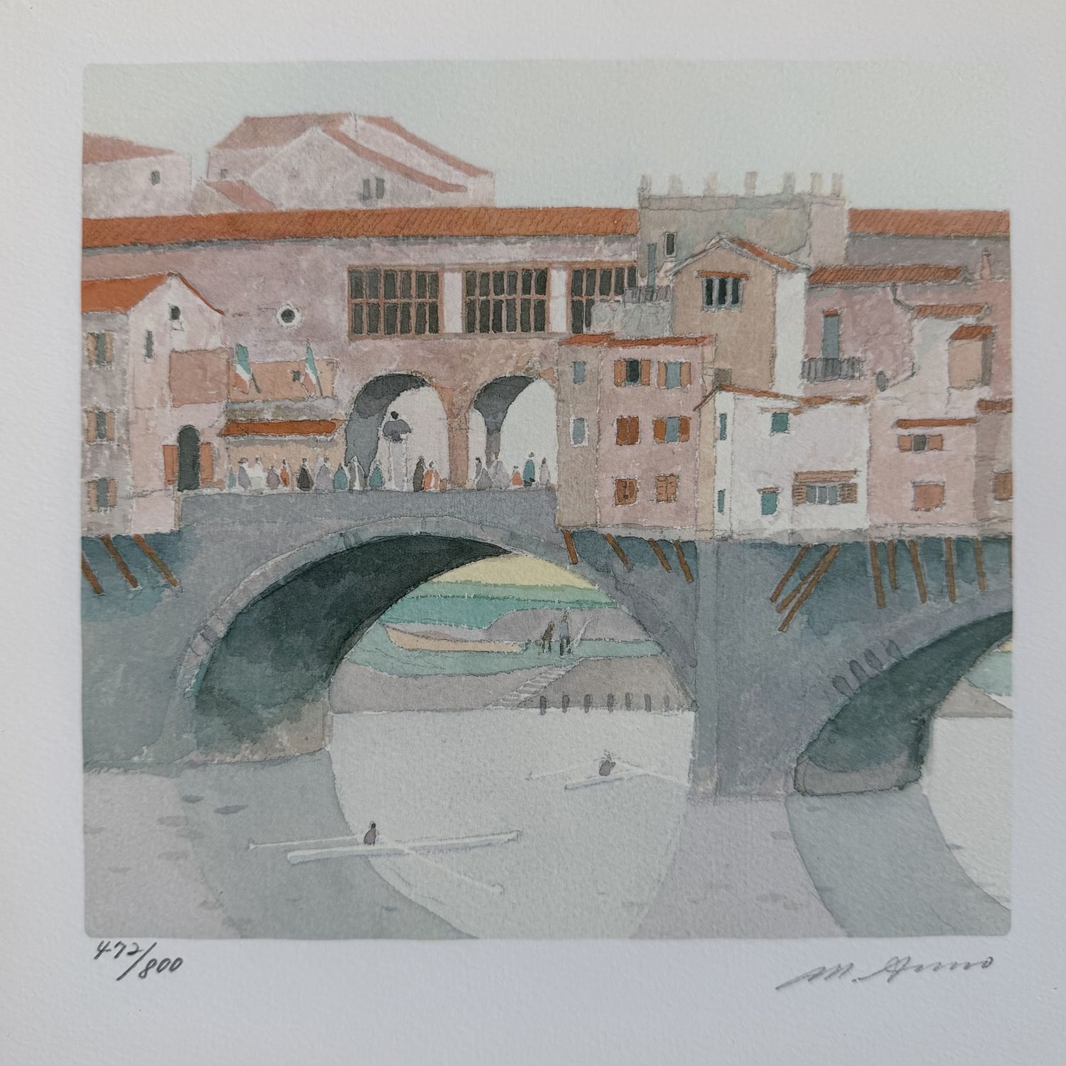 Mitsumasa Anno, Ponte Vecchio, Limited Giclée Print, 1990–2000