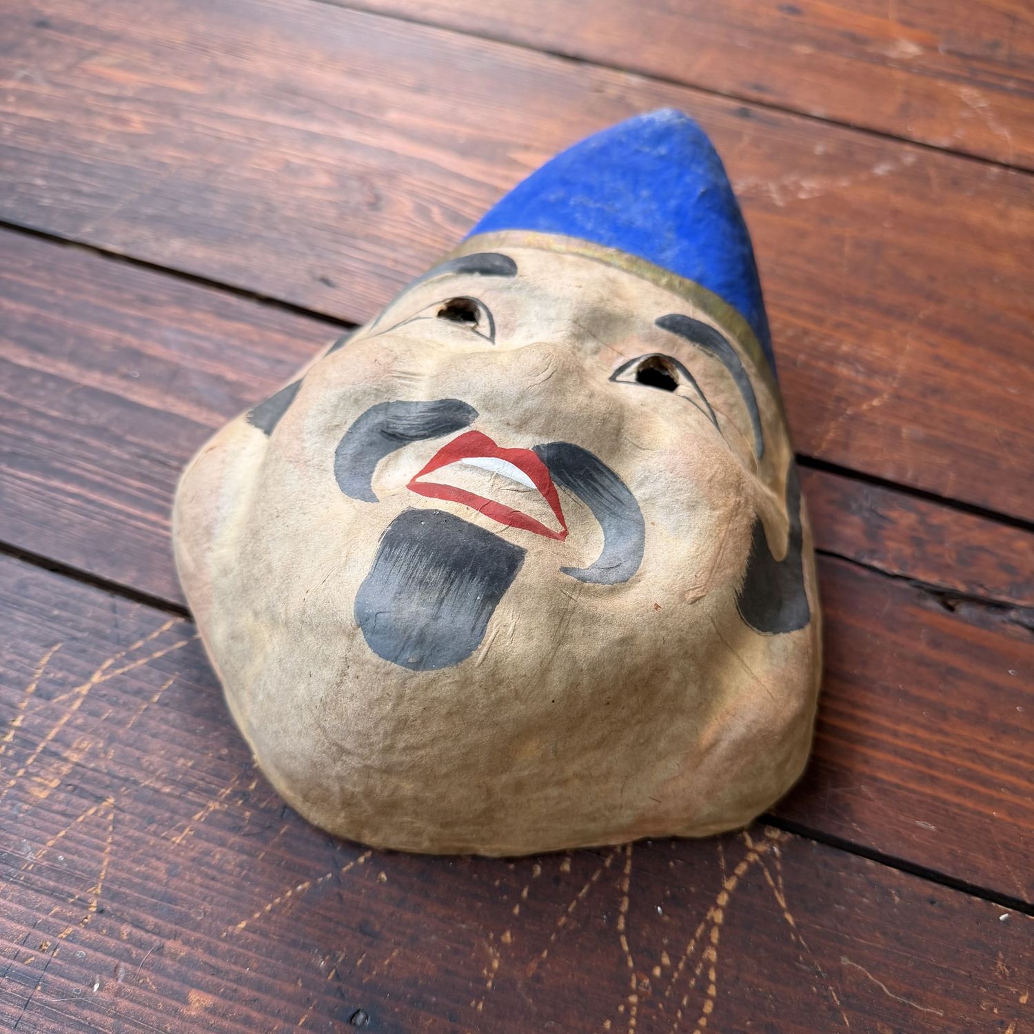 Zeldzaam Japans Papier-maché Ebisu Masker, ca. 1950–1960