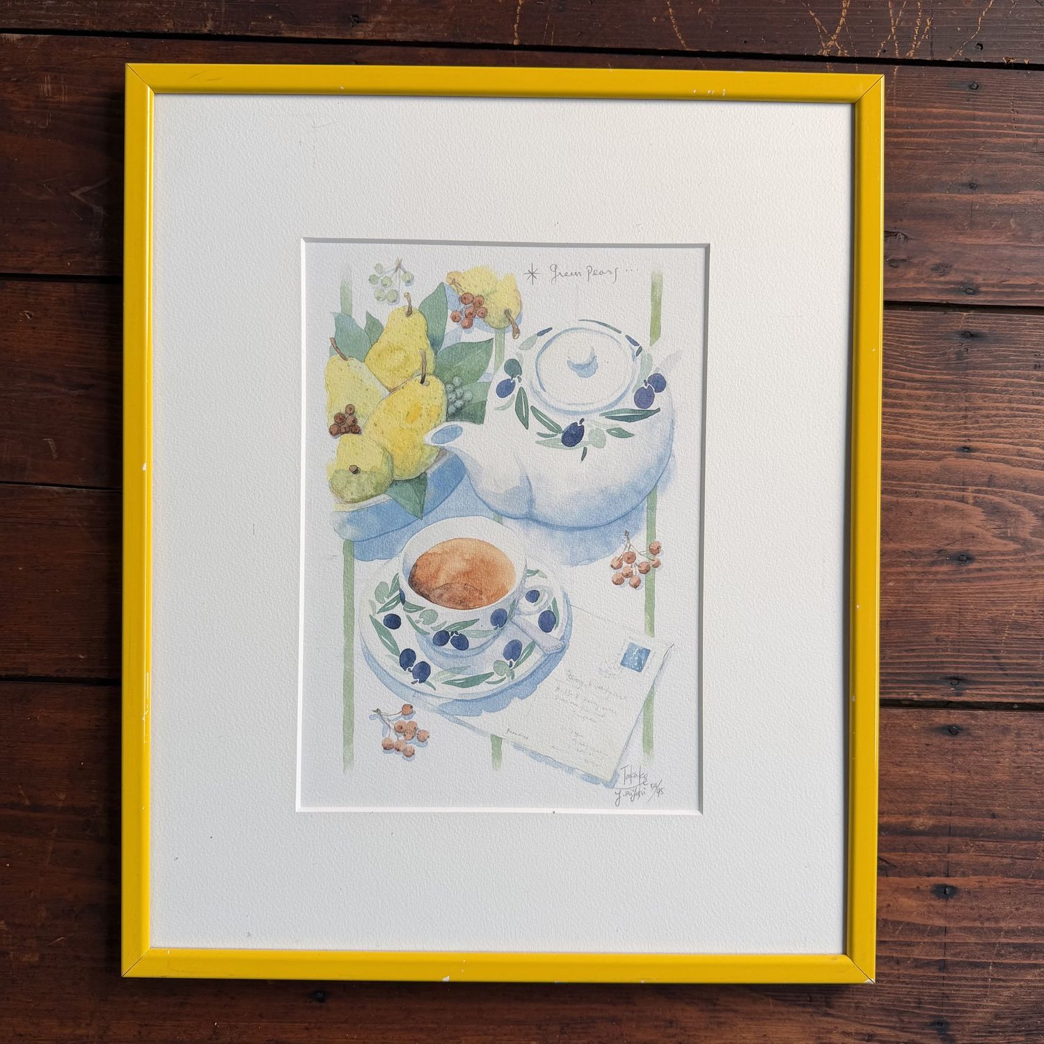 Takako Y. Miyoshi, 'Green Pears', Limited Edition Japanse Art Print, 1990s