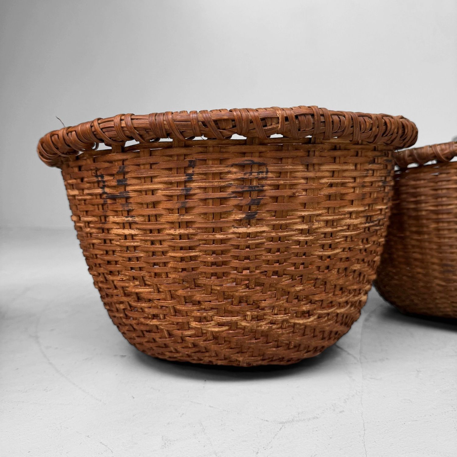 Set van Drie Vintage Japanse Bamboemanden, ca. jaren 1960