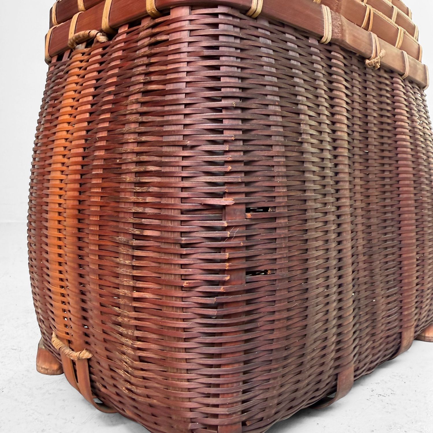 Set of Four Vintage Japanese Nesting Bamboo Baskets, c. 1950