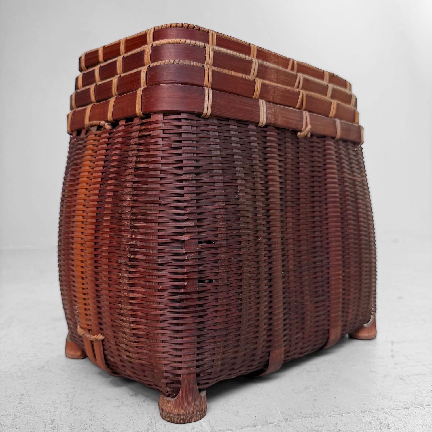 Set of Four Vintage Japanese Nesting Bamboo Baskets, c. 1950