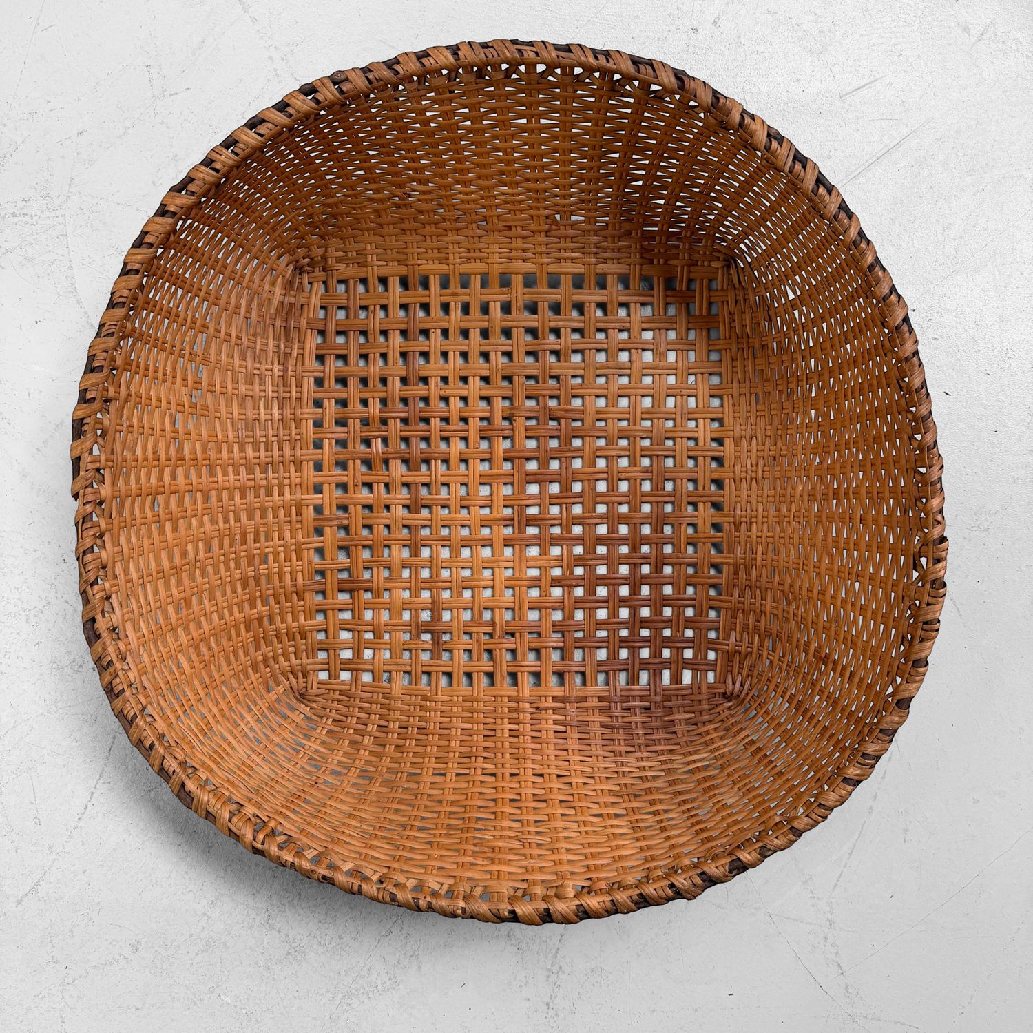 Vintage Japanese Bamboo Basket, 1970s