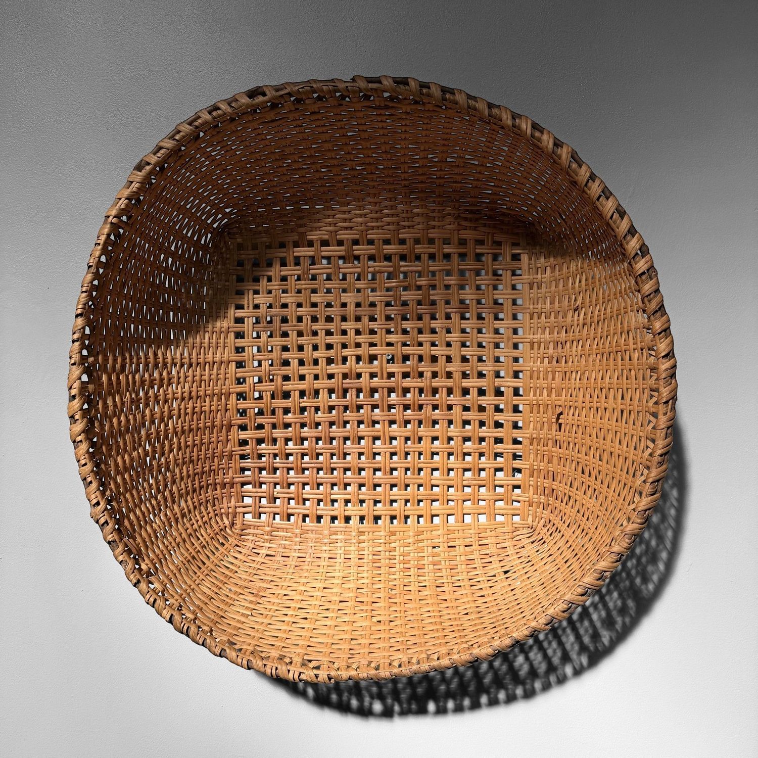 Vintage Japanese Bamboo Basket, 1970s