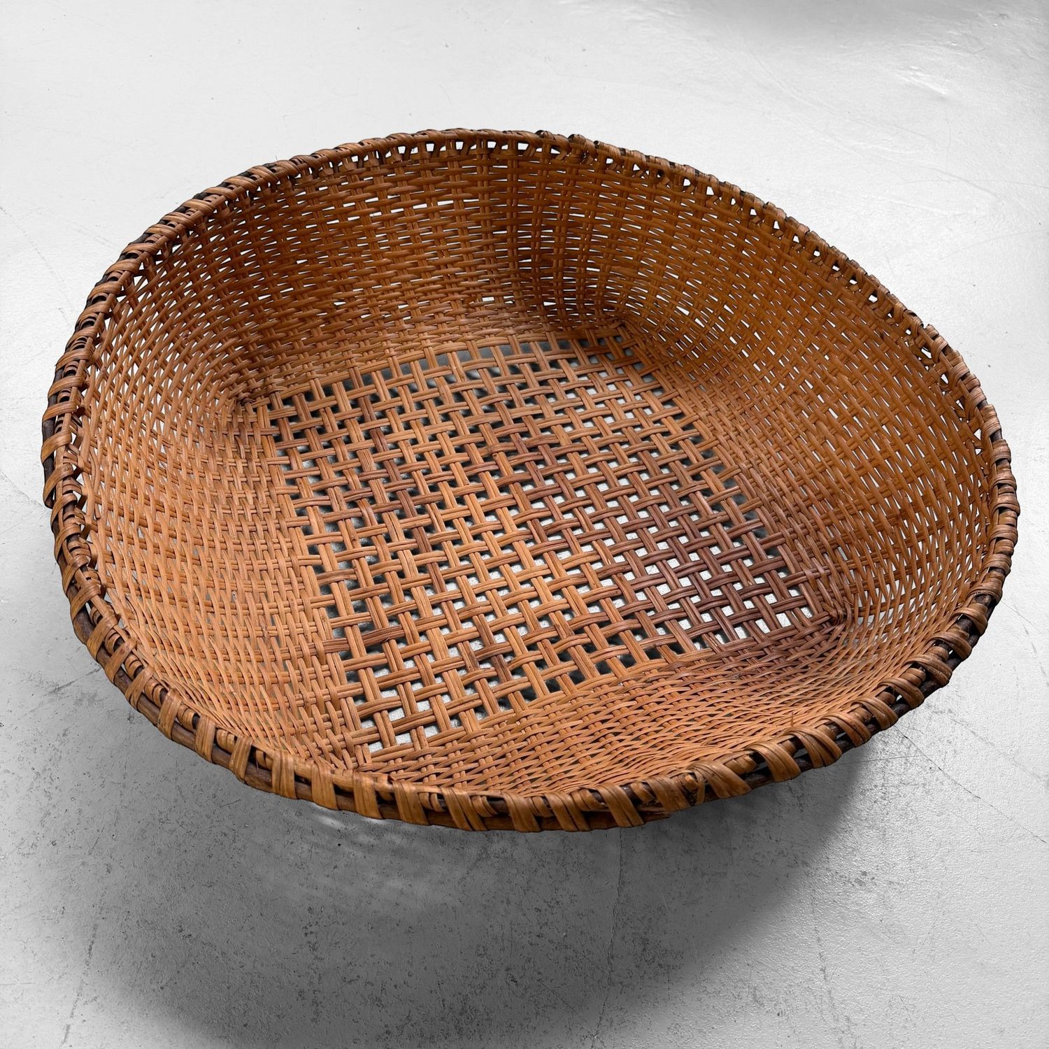 Vintage Japanese Bamboo Basket, 1970s