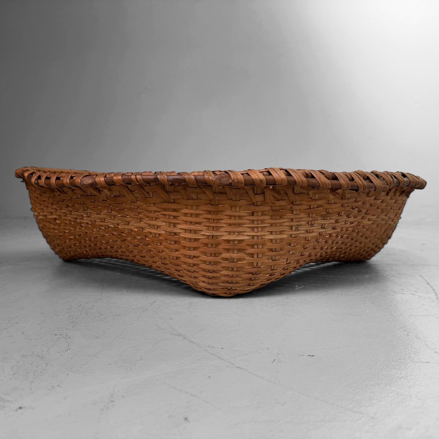 Vintage Japanese Bamboo Basket, 1970s