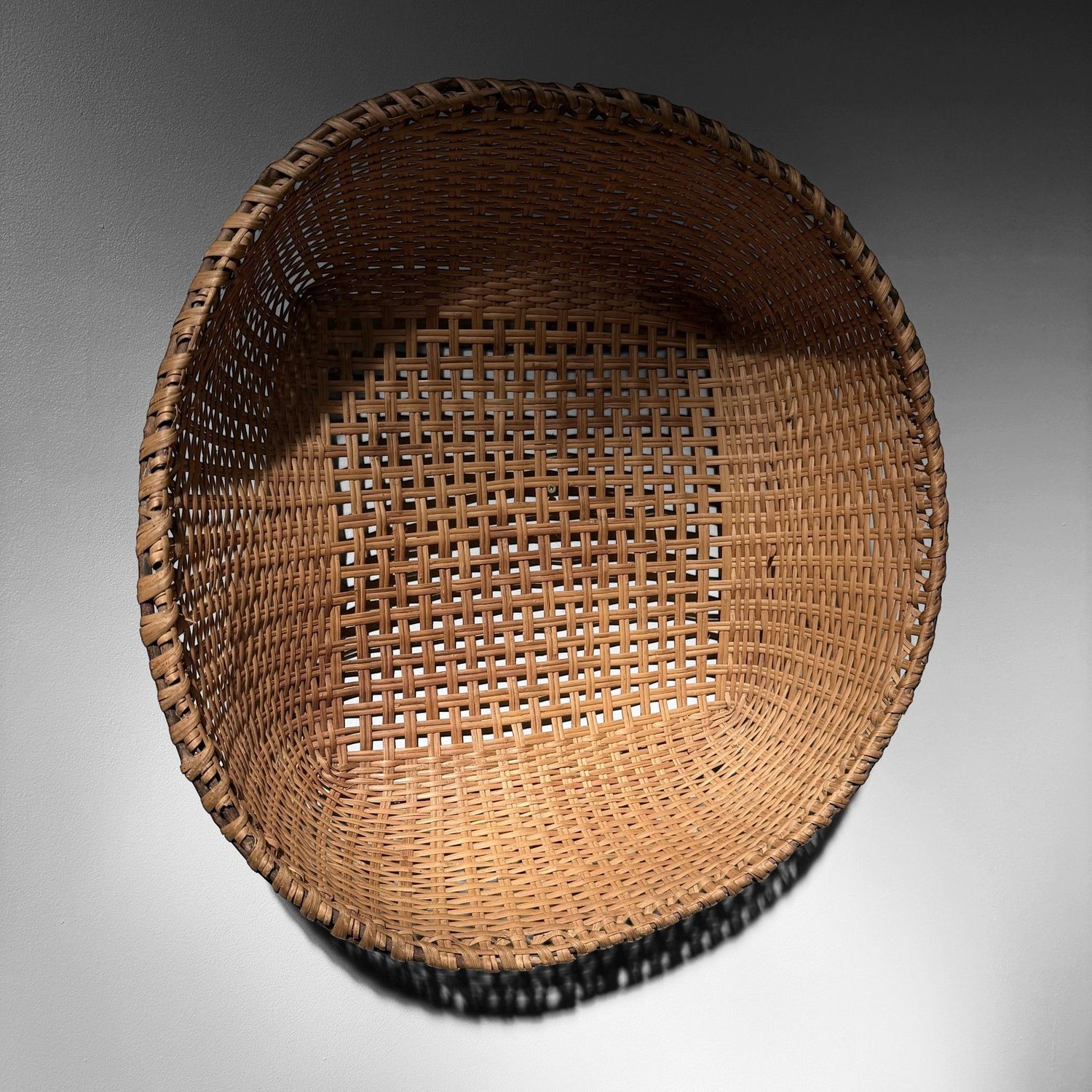 Vintage Japanese Bamboo Basket, 1970s