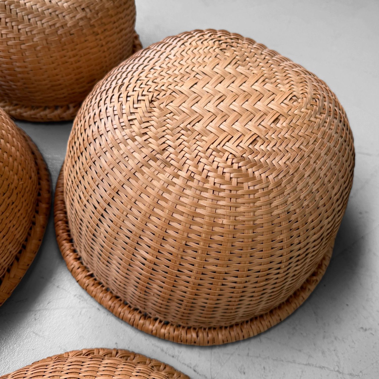 Set of Five Vintage Japanese Bamboo Baskets, 1970s–1980s Set of Five Vintage Japanese Bamboo Baskets, 1970s–1980s