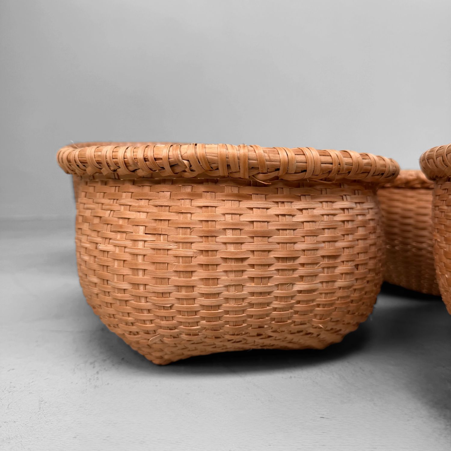 Set of Five Vintage Japanese Bamboo Baskets, 1970s–1980s Set of Five Vintage Japanese Bamboo Baskets, 1970s–1980s