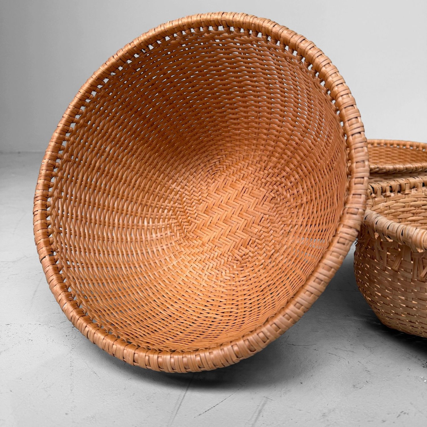 Set of Five Vintage Japanese Bamboo Baskets, 1970s–1980s Set of Five Vintage Japanese Bamboo Baskets, 1970s–1980s