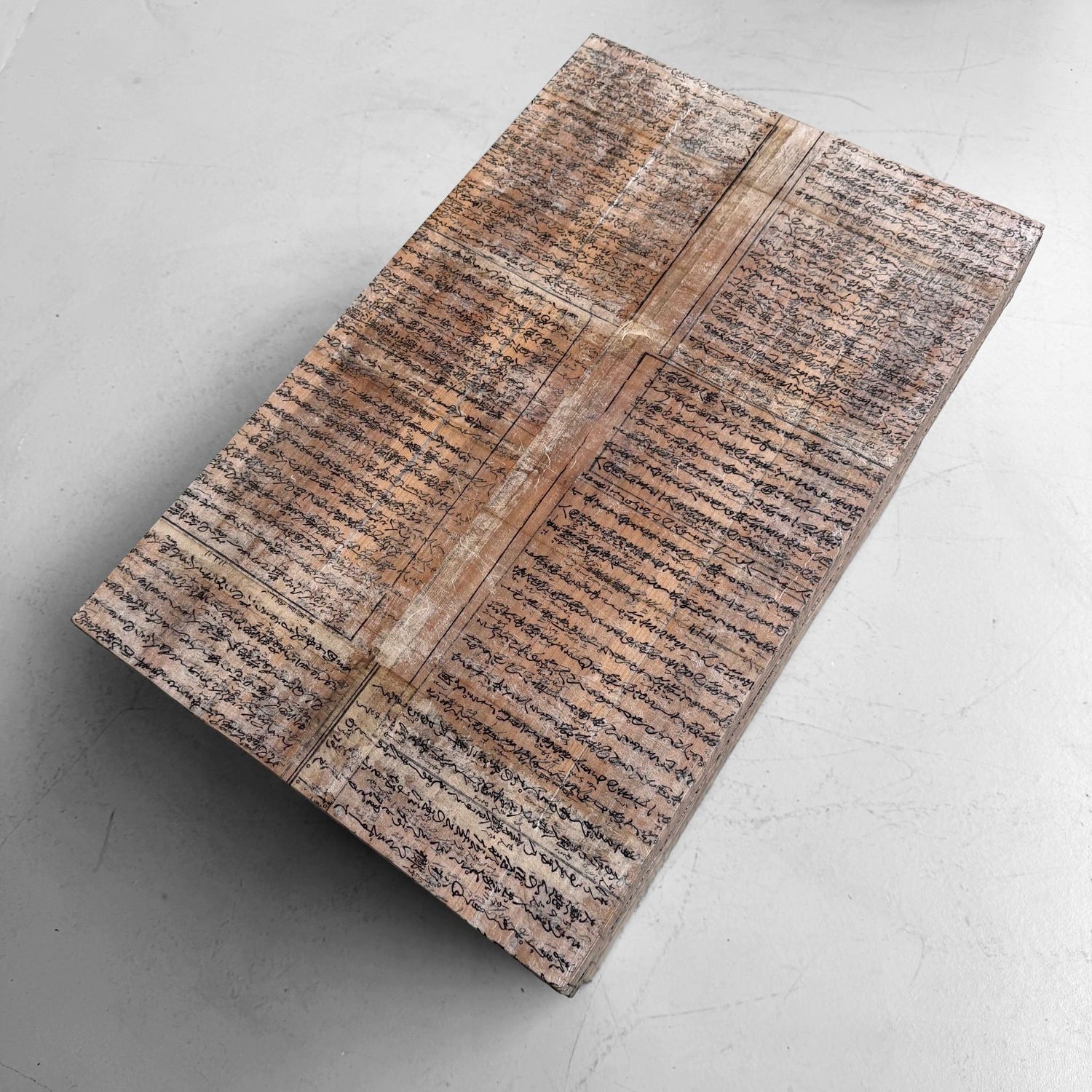 Old Japanese Tea Chest with Shinto Text Fragments, c. 1950–1970