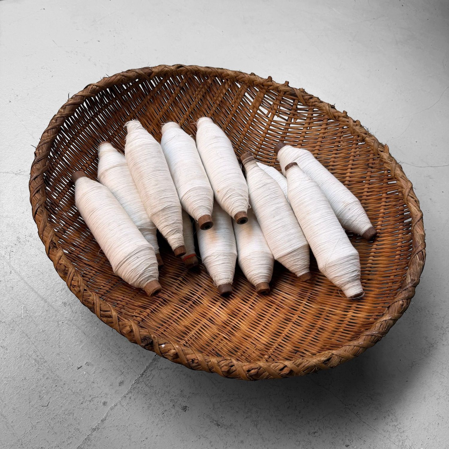 Vintage Japanse Bamboe Droogmand / Zaru, jaren 1950–1960 Vintage Japanse Bamboe Droogmand / Zaru, jaren 1950–1960