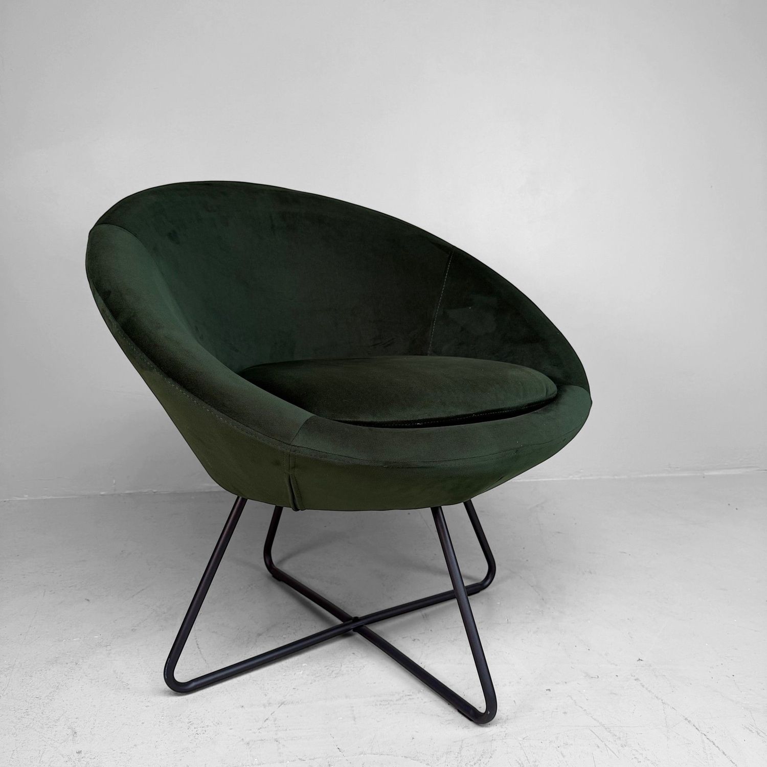 Velvet Loungefauteuil Lucena in Groen, Hedendaags Retro Model