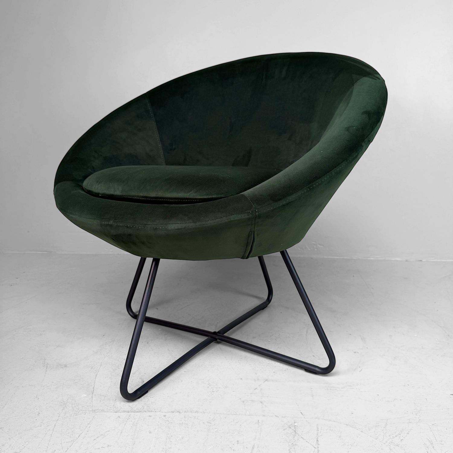 Velvet Loungefauteuil Lucena in Groen, Hedendaags Retro Model