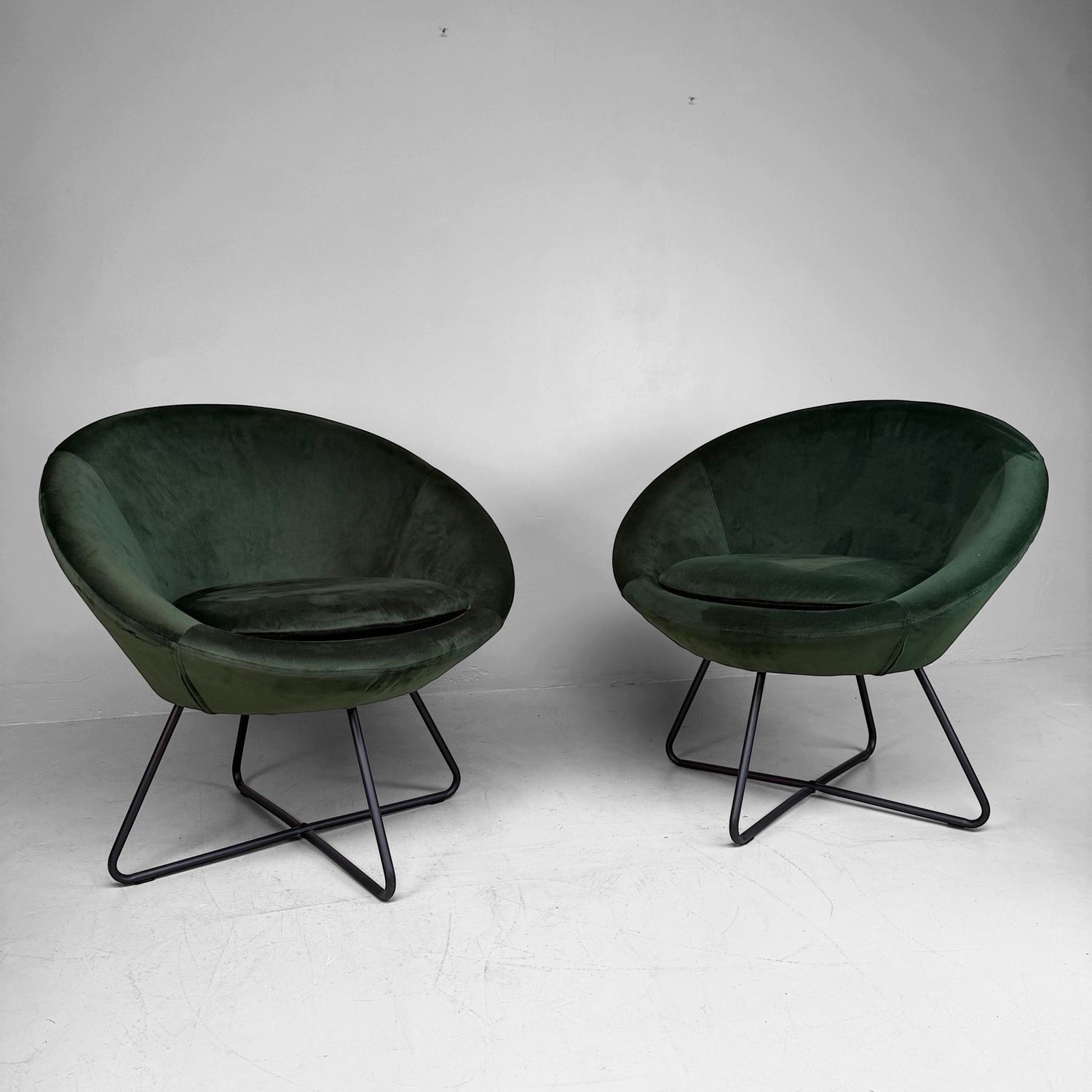 Velvet Loungefauteuil Lucena in Groen, Hedendaags Retro Model