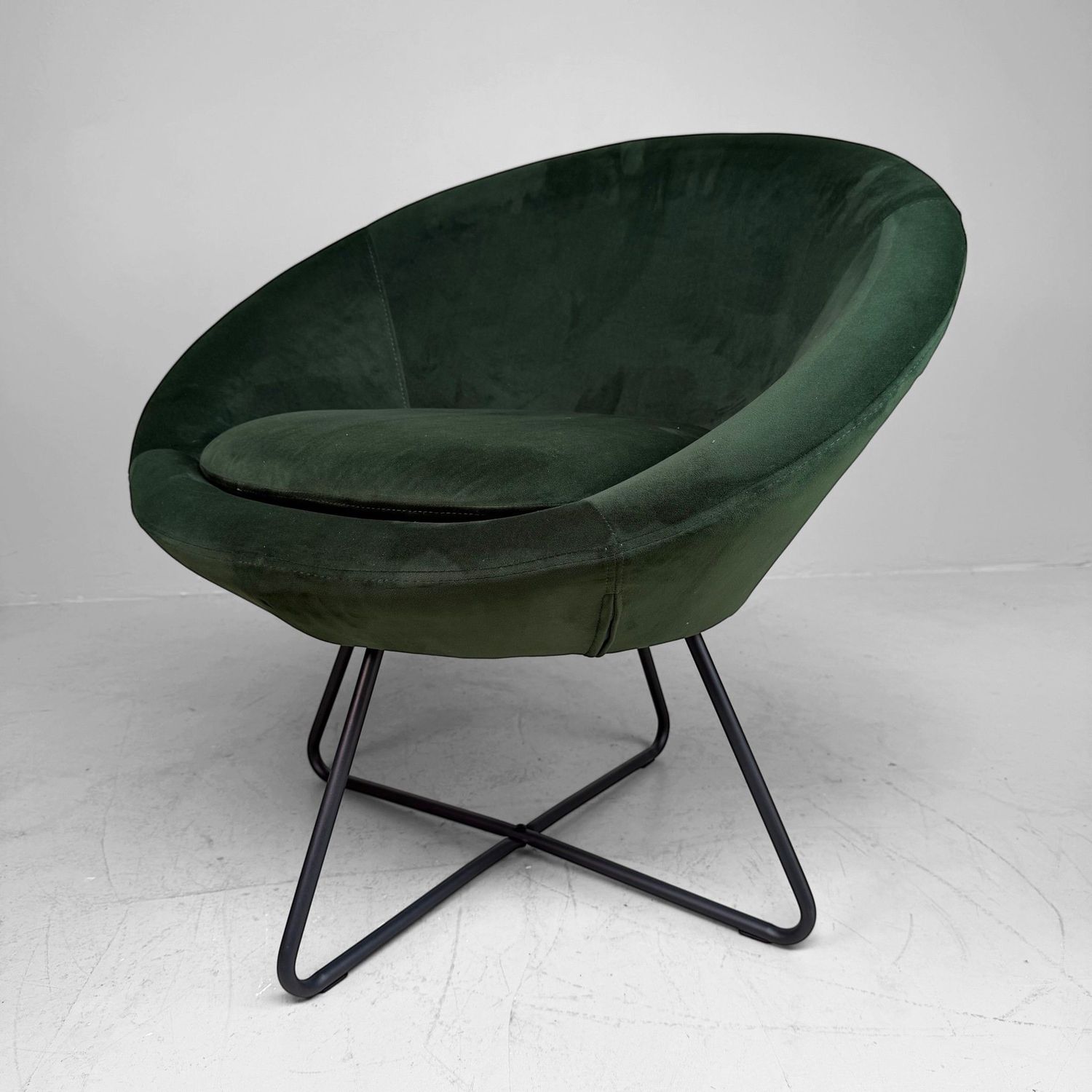 Velvet Loungefauteuil Lucena in Groen, Hedendaags Retro Model