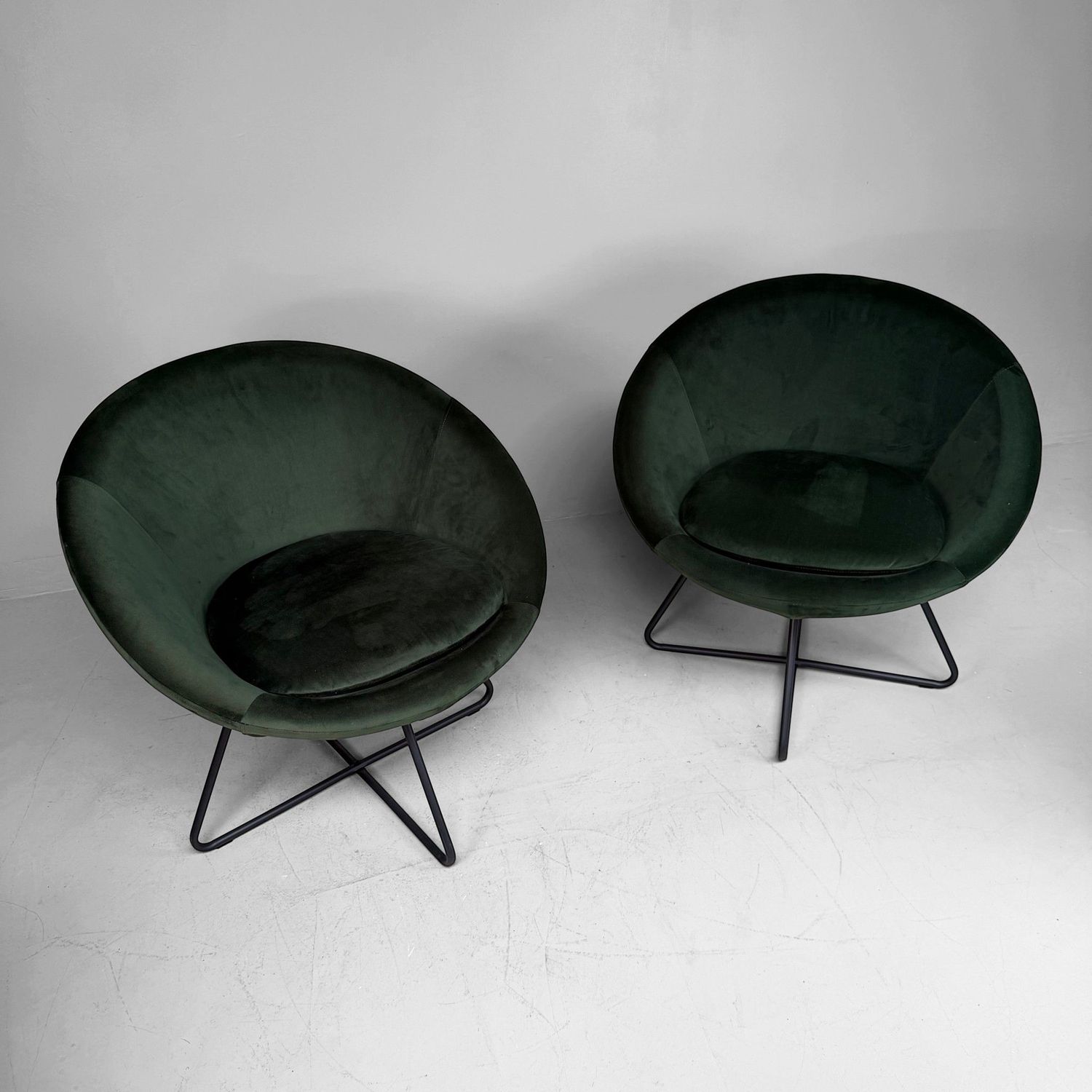 Velvet Loungefauteuil Lucena in Groen, Hedendaags Retro Model