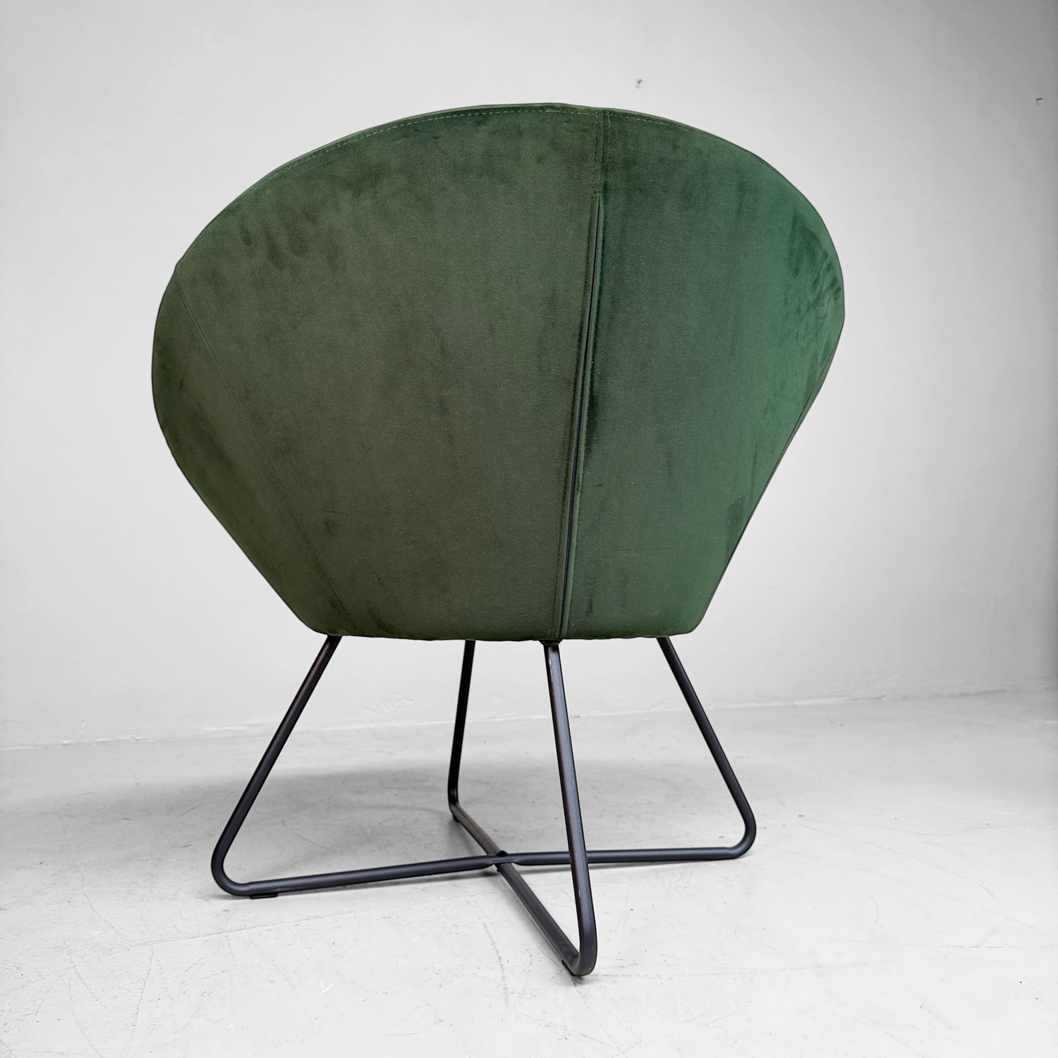 Velvet Loungefauteuil Lucena in Groen, Hedendaags Retro Model