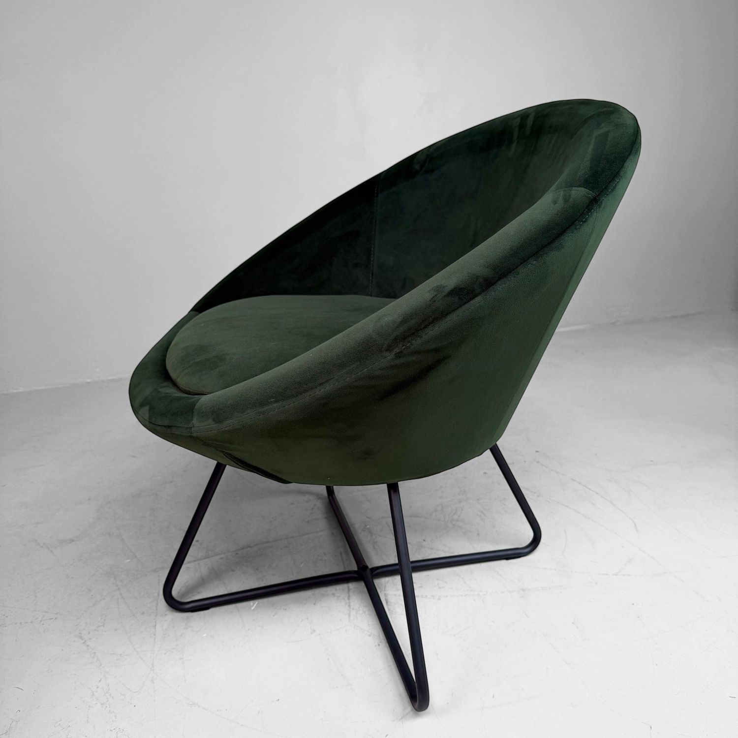 Velvet Loungefauteuil Lucena in Groen, Hedendaags Retro Model